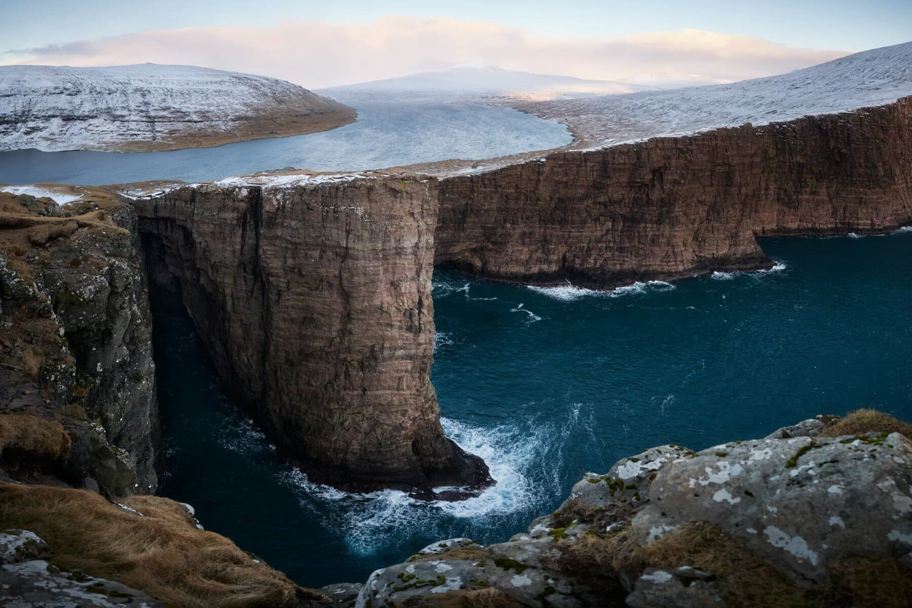 Sørvágsvatn, also known as Leitisvatn