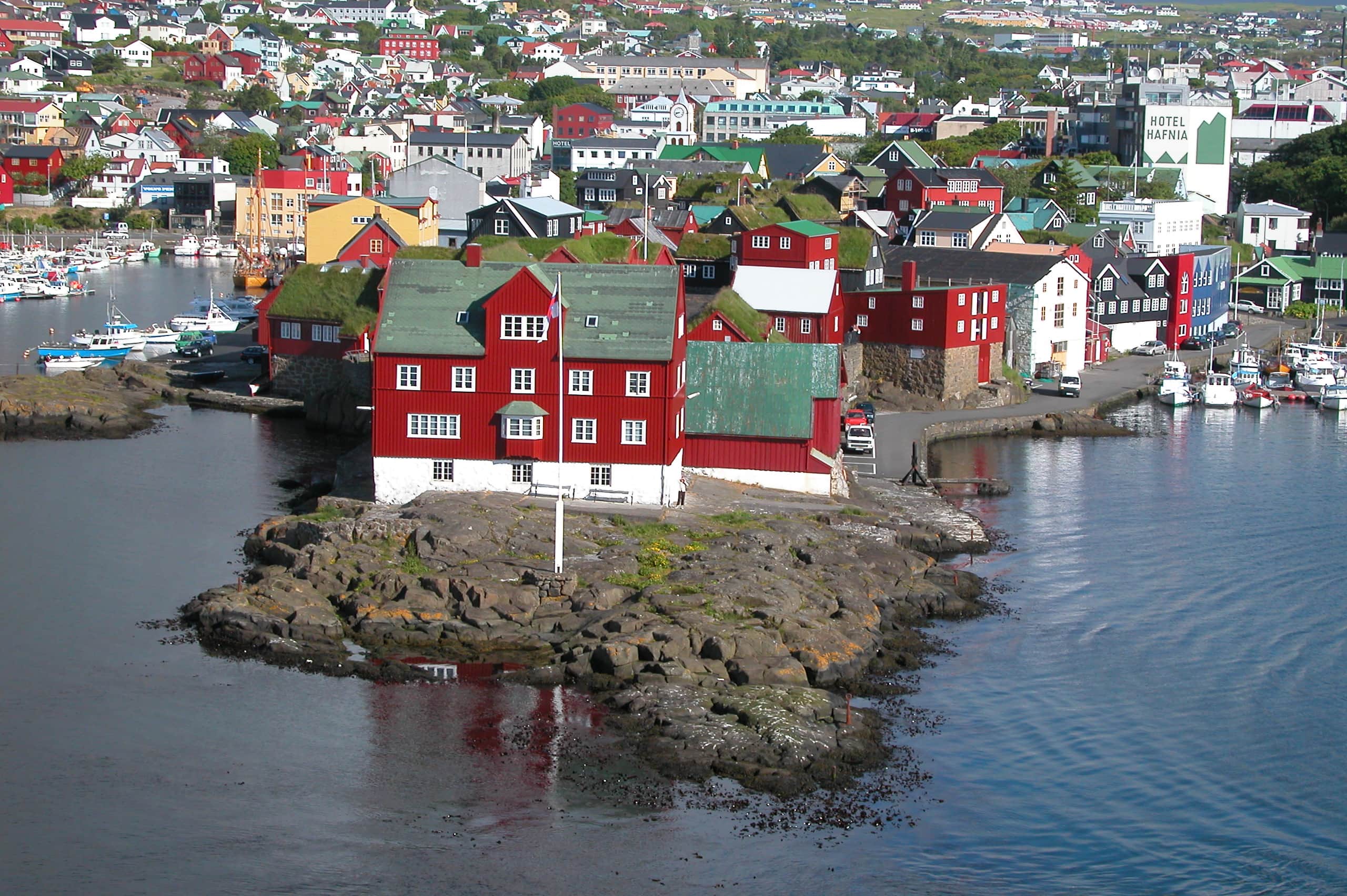 A view of the government buildings and the Faeroese Parliament in the Faroe Islands capital Tórshavn