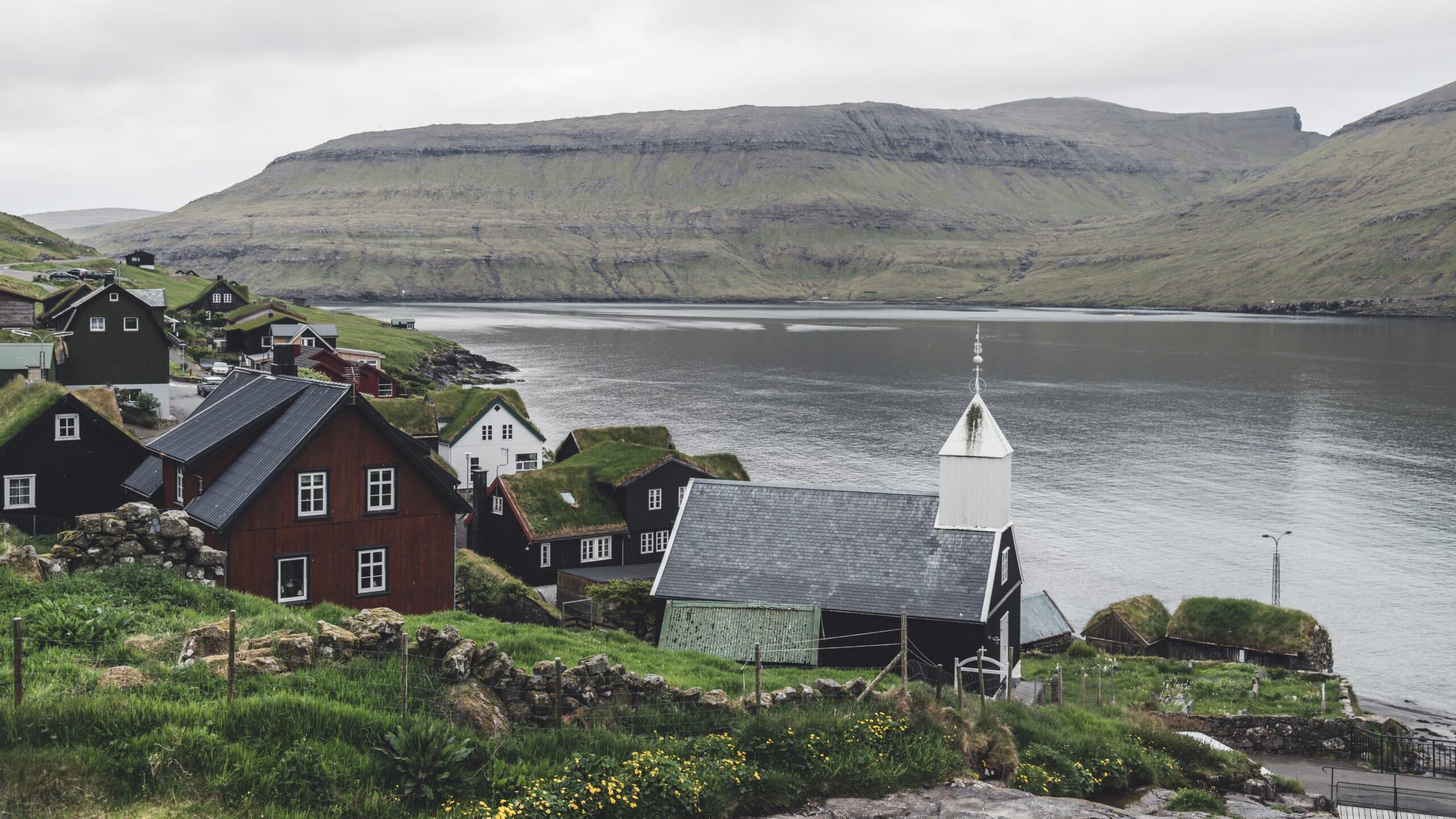 The village of Bour in the Faroe Islands
