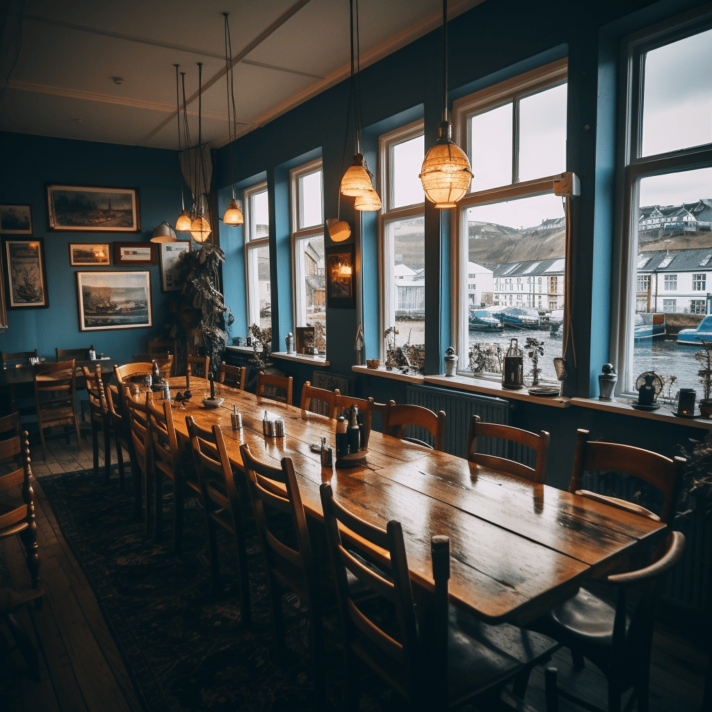 A view of a traditional Faroese supper club in the city of Tórshavn