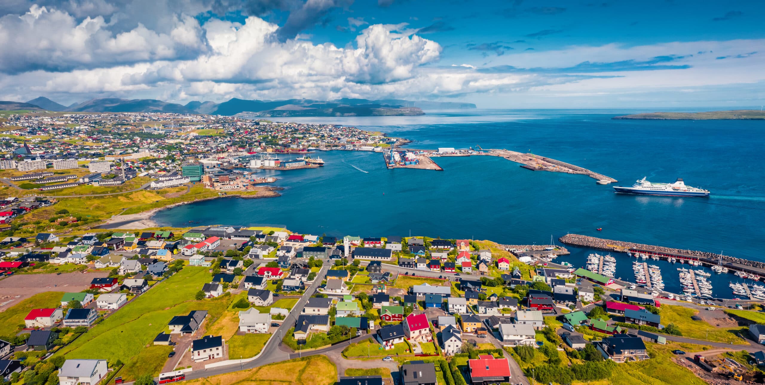 A picture of the beautiful city of Torshavn, the capital of Faroe Islands, known for its high language literacy rate.